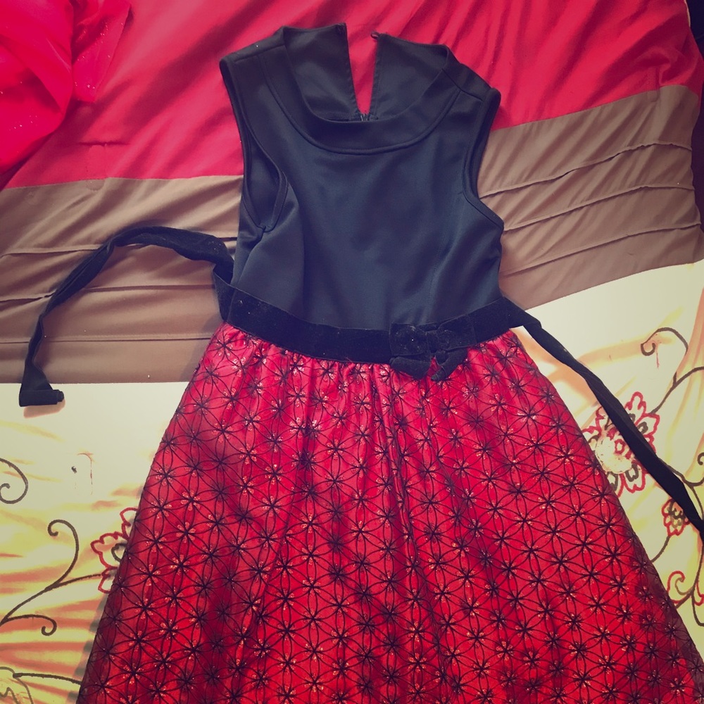 A red and black dress